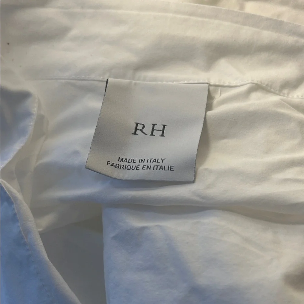 Restoration Hardware White Pillow Sham Cover with Intricate Trim 25 inch